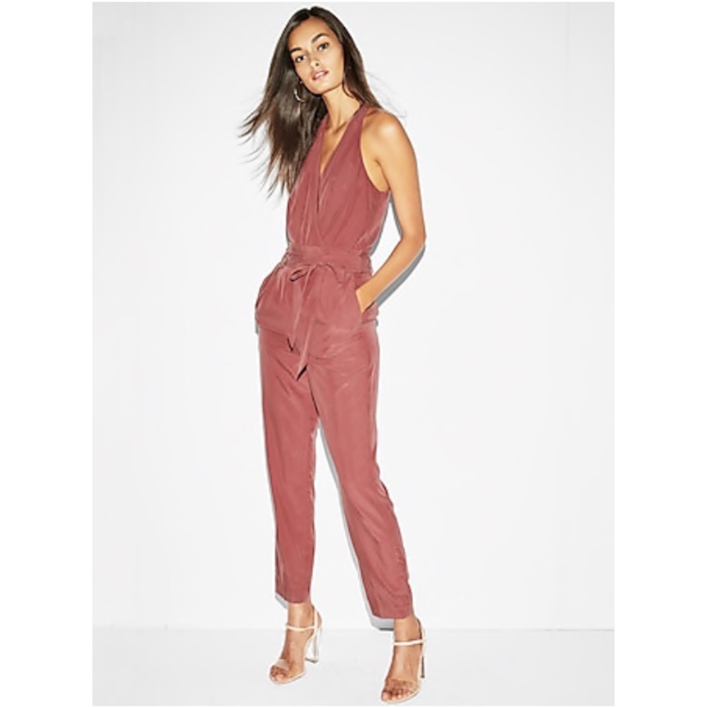 Express Belted Surplice Jumpsuit